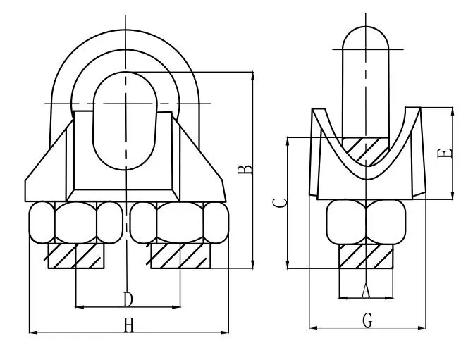 US Type Malleable Wire Rope Cable Clamps