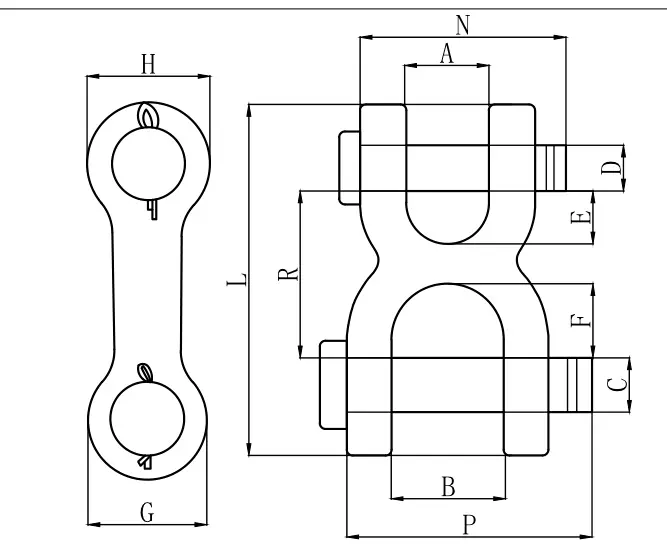 Double Clevis Link Shackle