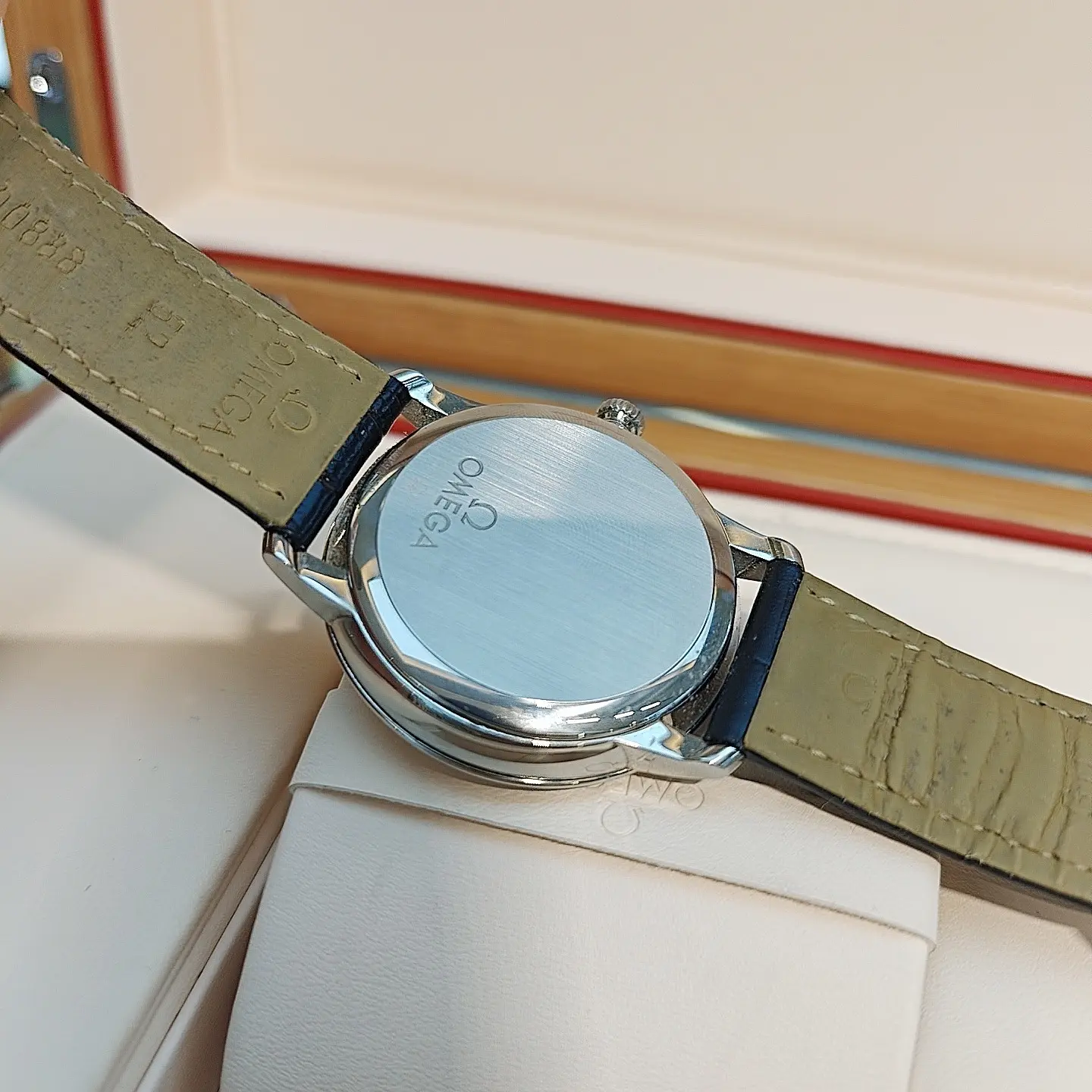Omega watch back view