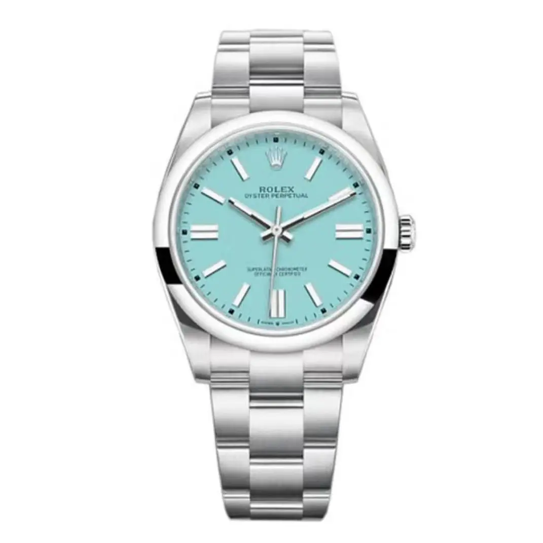 Rolex Oyster Perpetual Turquoise Blue Dial Cover