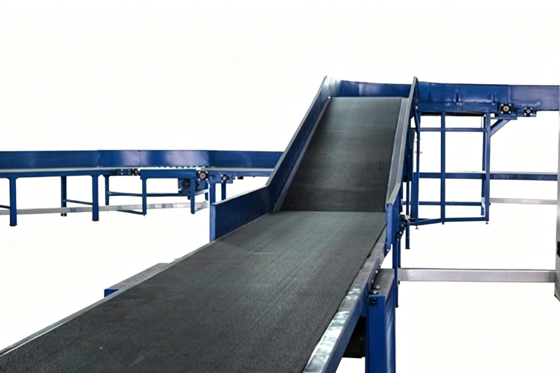 Industrial belt conveyor for bulk salt and chemical materials