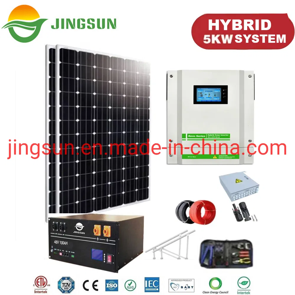 لنظام الطاقة الشمسية الهجينة للمركبات الكهربائية مع بطارية ليثيوم أيون 5kw 5kVA