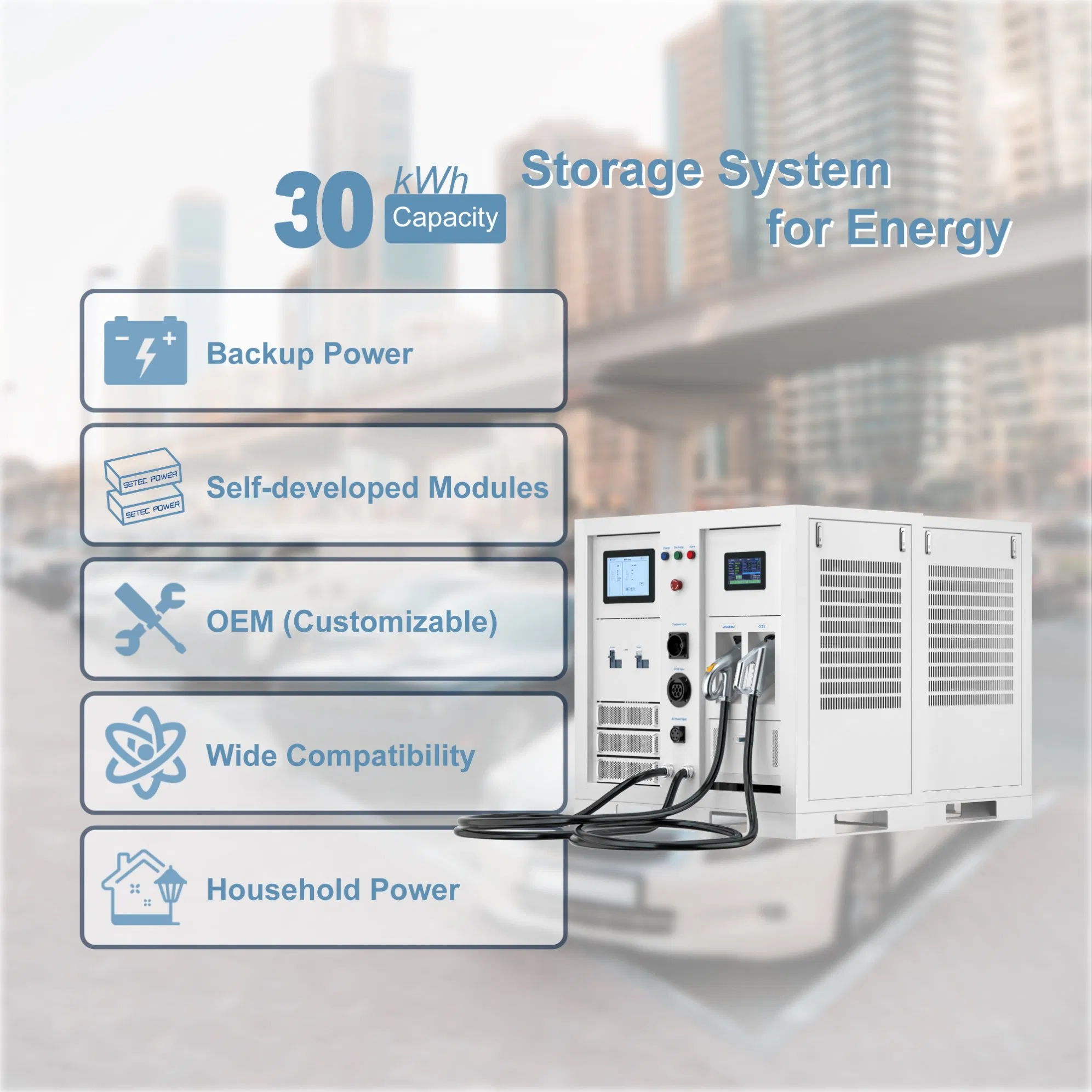 سيتيك باور 30kW شاحن كهربائي محمول محطة طاقة محمولة 30kWh حزمة بطارية شمسية