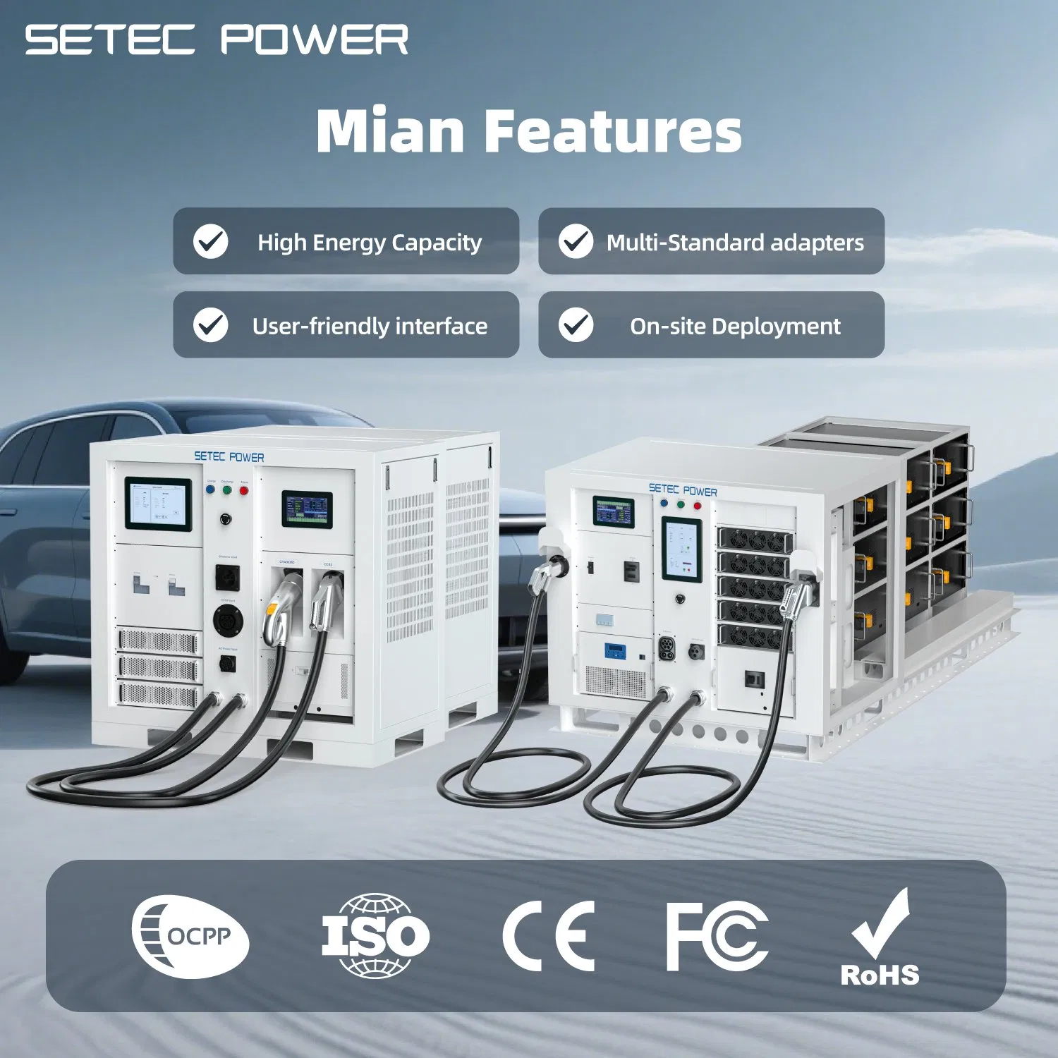 نظام تخزين الطاقة المتكامل من SETEC POWER حزمة بطارية 30kWh إلى 1MWh مع خدمة شحن المركبات الكهربائية OEM ODM