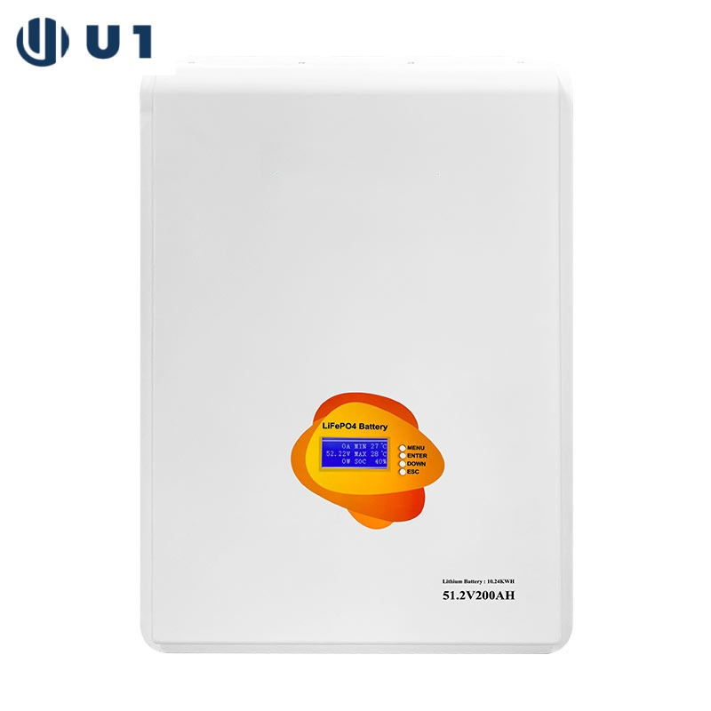 10kwh 51.2V بطارية ليثيوم مثبتة على الحائط للطاقة الشمسية لنظام تخزين الطاقة الشمسية في المنزل