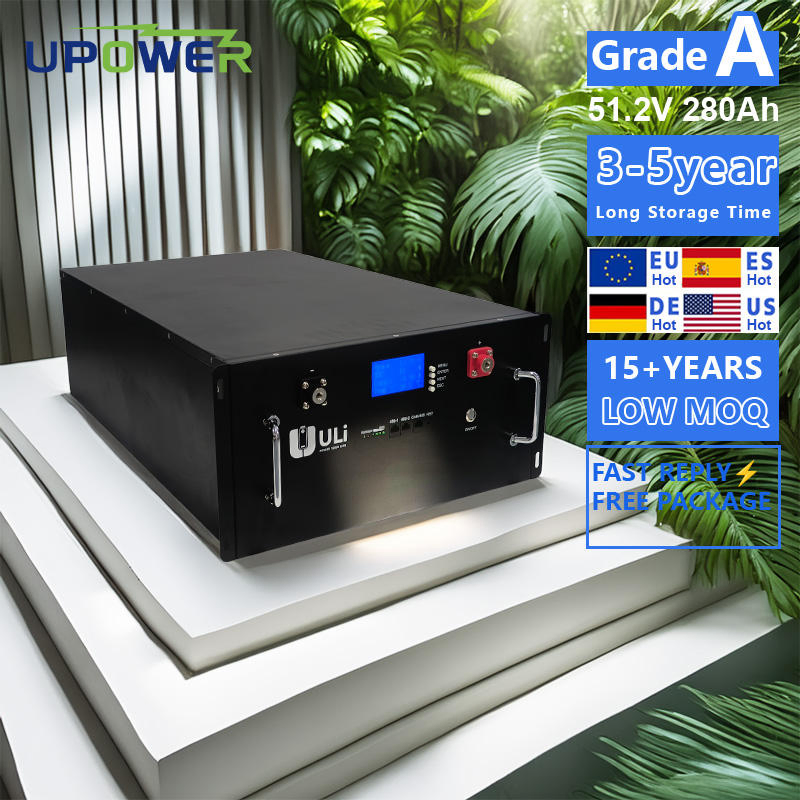 باقة بطارية عالية الجودة 16s1p 51.2V 280ah LiFePO4 لنظام تخزين الطاقة الشمسية المنزلية مع نظام إدارة البطارية الذكي بلوتوث RS485 يمكنه العرض