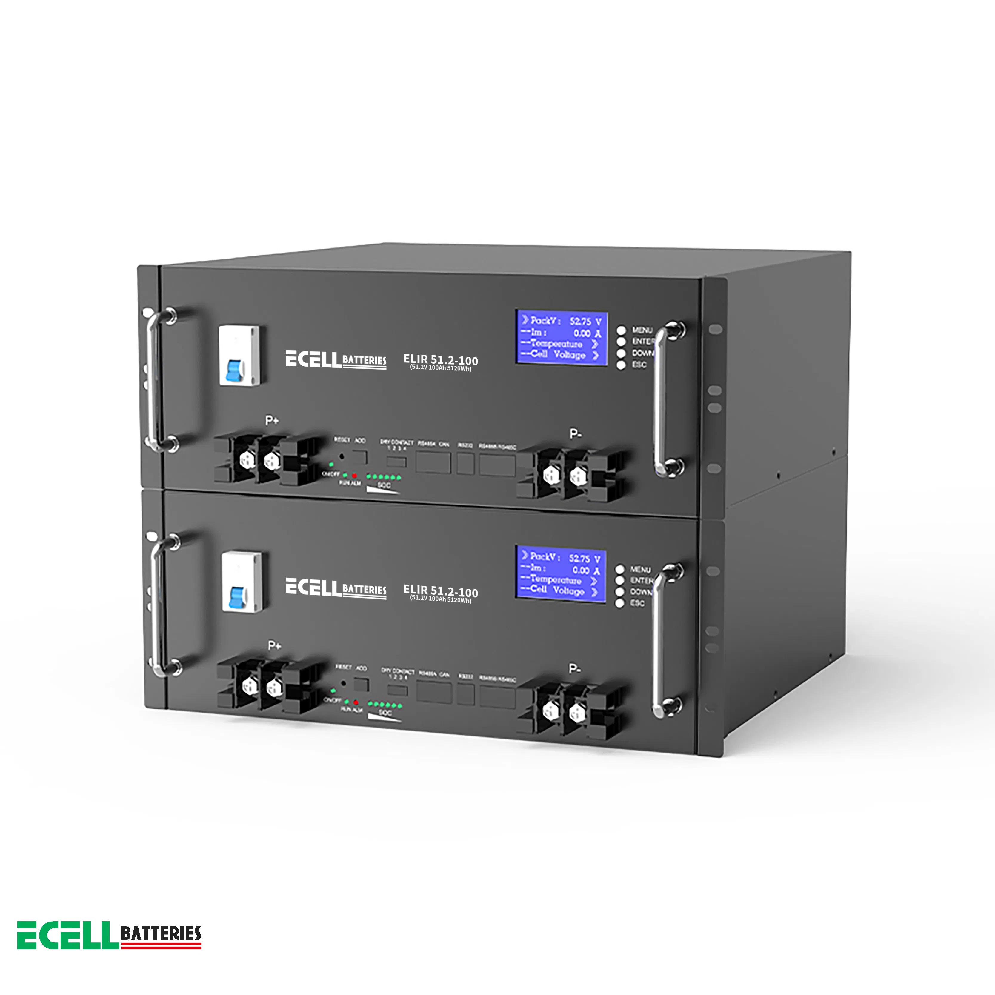 سعر المصنع أداء عالي 51.2V 50ah 150ah 200ah وحدة تخزين بطارية ليثيوم مكدسة LiFePO4 للطاقة المحمولة