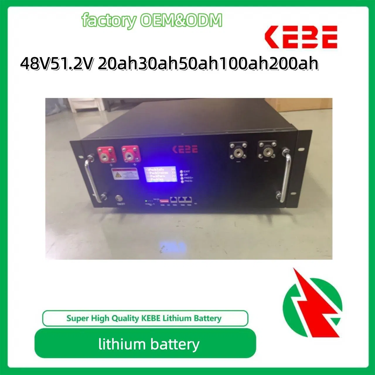 مخصص 48V 100ah 51.2V100ah 200ah5kwh 10kwh رف LiFePO4 بطارية لمحطة الاتصالات الاحتياطية للطاقة وتخزين الطاقة الشمسية