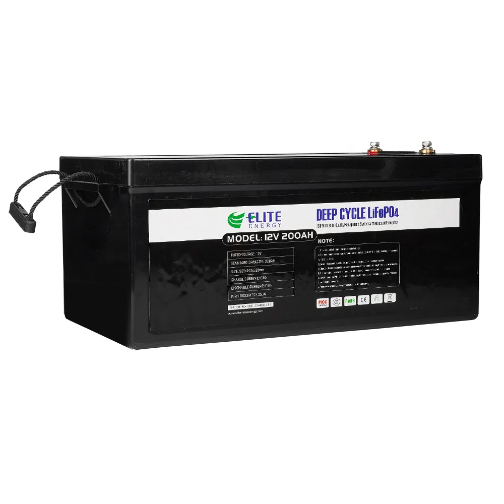 12V 200ah بطارية فوسفات الحديد الليثيوم لتخزين الطاقة الشمسية لسيارات RV/عربات الجولف/اليخوت/بطارية بحرية