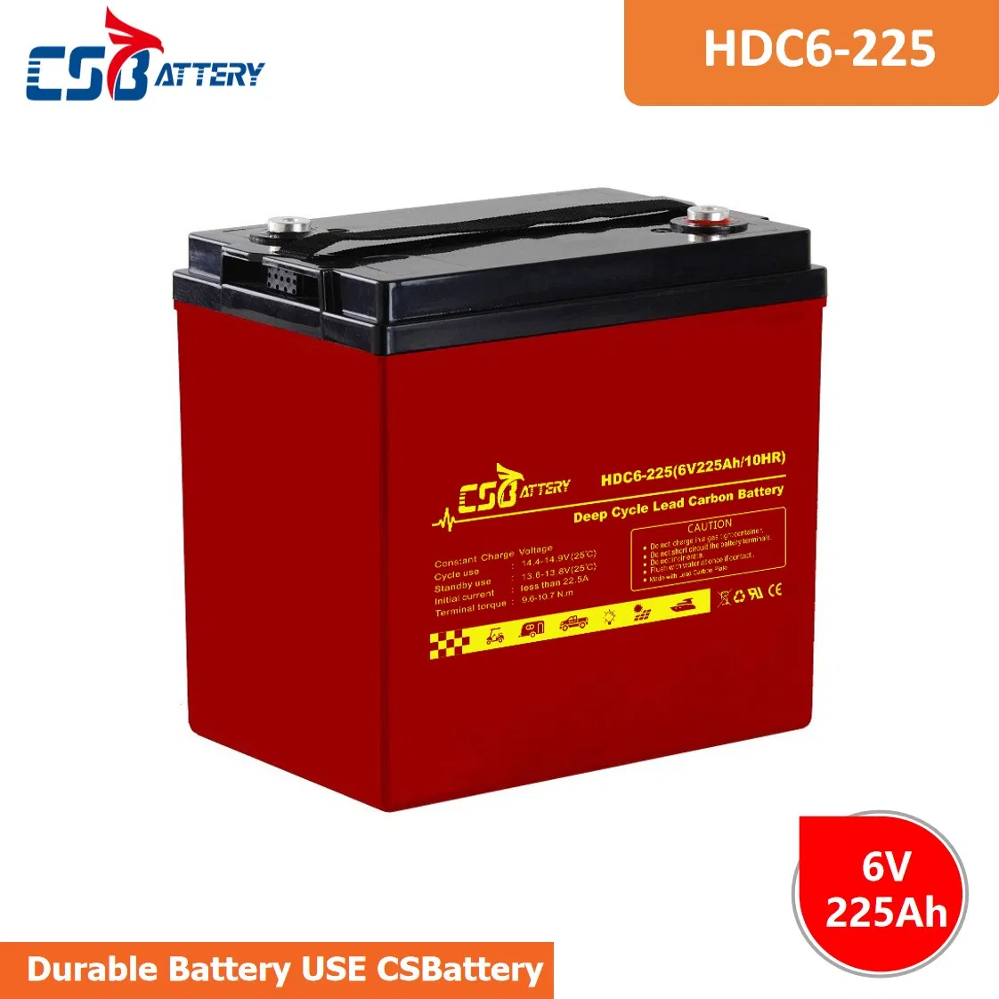 بطارية سي إس 6V200ah بطارية شمسية للاستخدام تخزين بطارية الكربون الرصاصي للطاقة المحمولة تخزين الطاقة الشمسية/نظام UPS/أدا