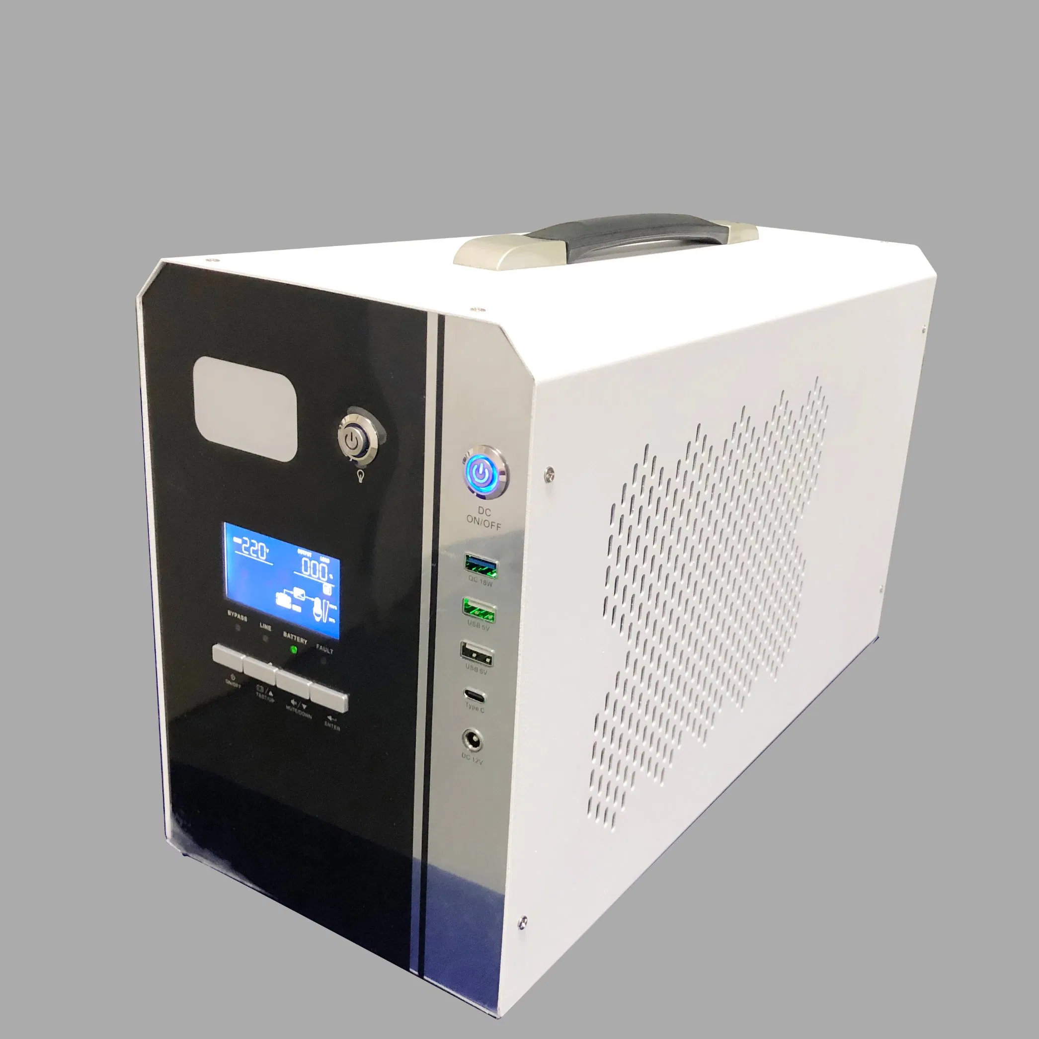 UPS بطارية ليثيوم على الإنترنت بجهد موجي نقي للكمبيوتر مع 220V 12V 5V شاحن Pd