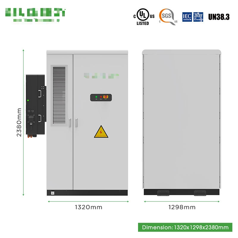 100kwh 200kwh نظام تخزين الطاقة الصناعية التجارية لبطاريات الليثيوم أيون مع الشبكة LiFePO4 النوع