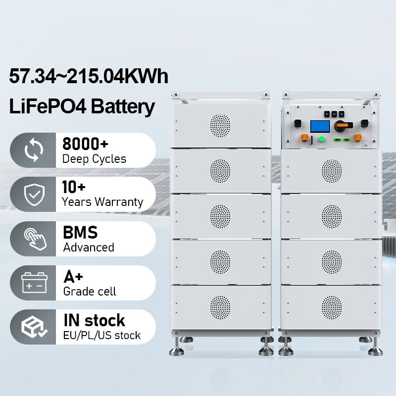 100kwh 200kwh نظام تخزين الطاقة الصناعية التجارية لبطاريات الليثيوم أيون مع الشبكة LiFePO4 النوع