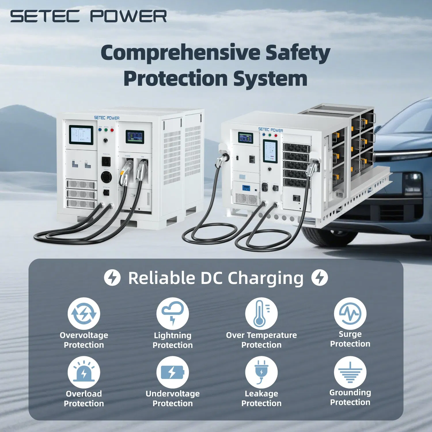 نظام تخزين الطاقة المتكامل من SETEC POWER حزمة بطارية 30kWh إلى 1MWh مع خدمة شحن المركبات الكهربائية OEM ODM