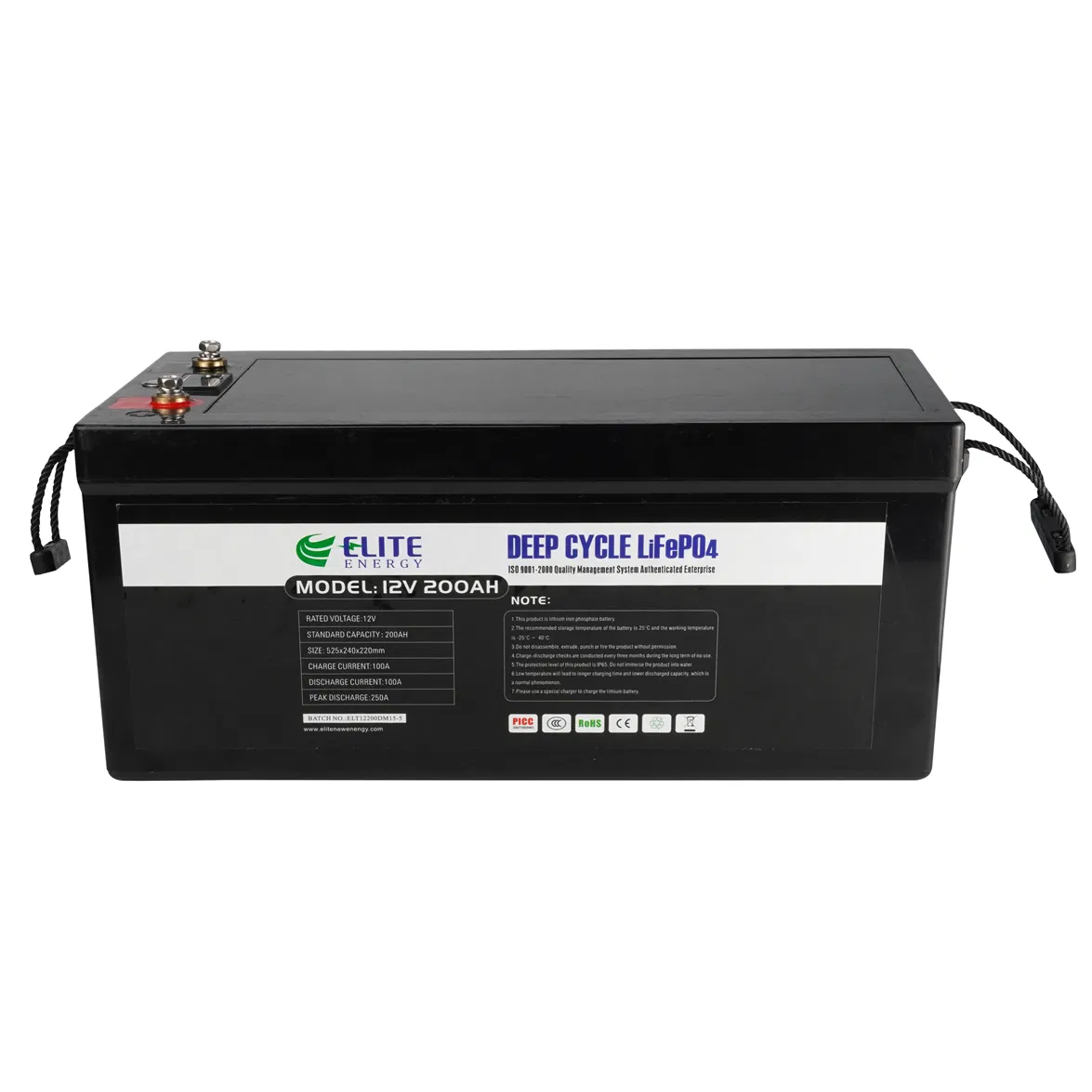 12V 200ah بطارية فوسفات الحديد الليثيوم لتخزين الطاقة الشمسية لسيارات RV/عربات الجولف/اليخوت/بطارية بحرية