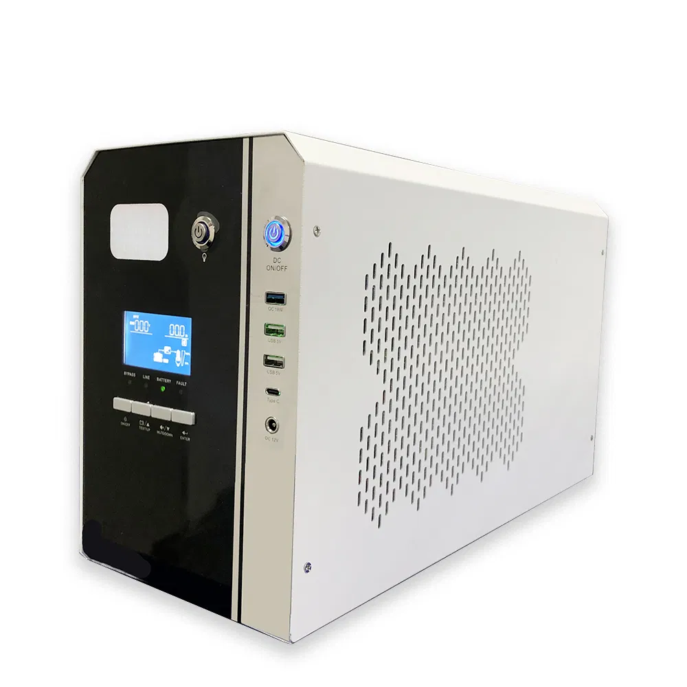 UPS بطارية ليثيوم على الإنترنت بجهد موجي نقي للكمبيوتر مع 220V 12V 5V شاحن Pd