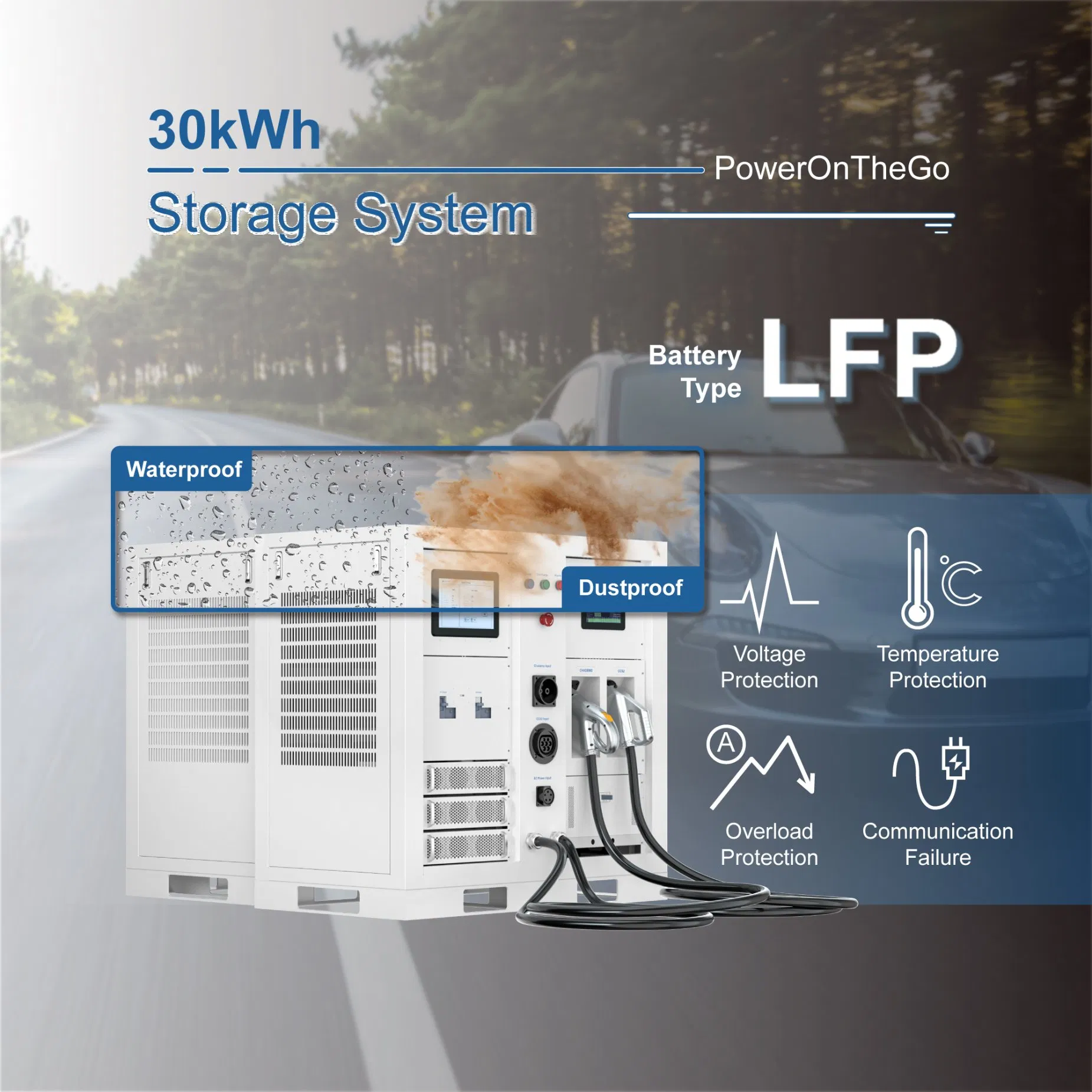 سيتيك باور 30kW شاحن كهربائي محمول محطة طاقة محمولة 30kWh حزمة بطارية شمسية