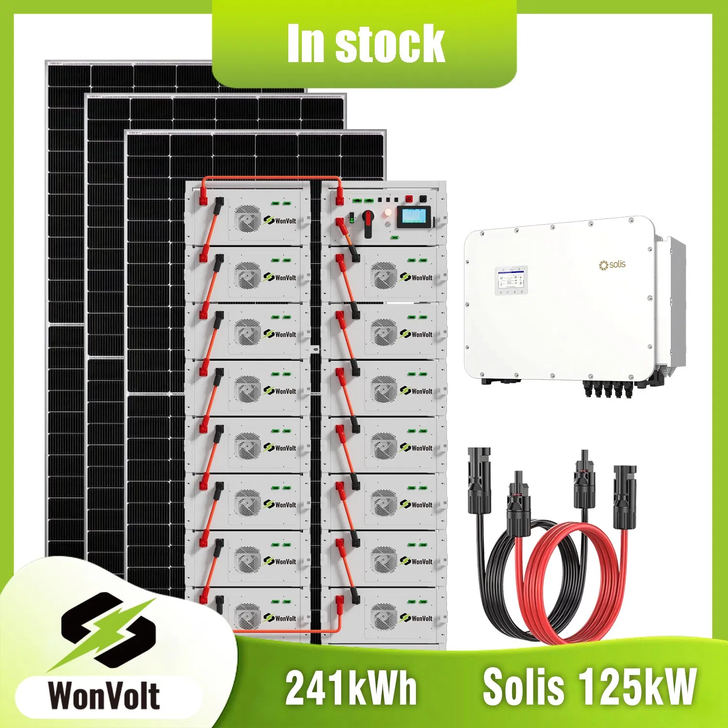 حلول الطاقة الشمسية الهجينة المتقدمة 100kw 125kw 200kw 250kw 300kw 500kw لتلبية احتياجات الطاقة الصناعية