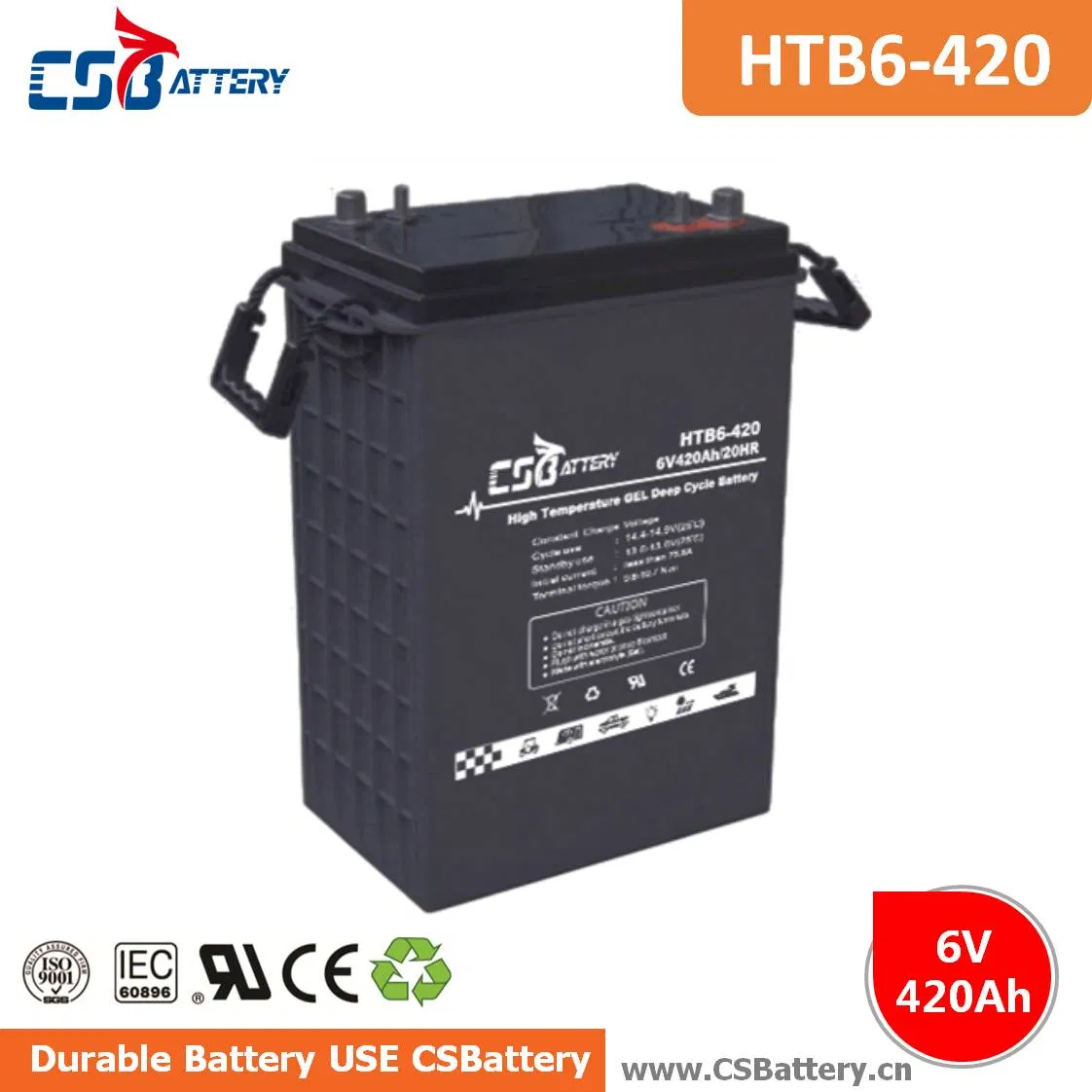 بطارية جل احتياطية Csbattery 6V 330ah لنظام التحكم الآلي في محطة الطاقة للاتصالات/ Csb/ AAA