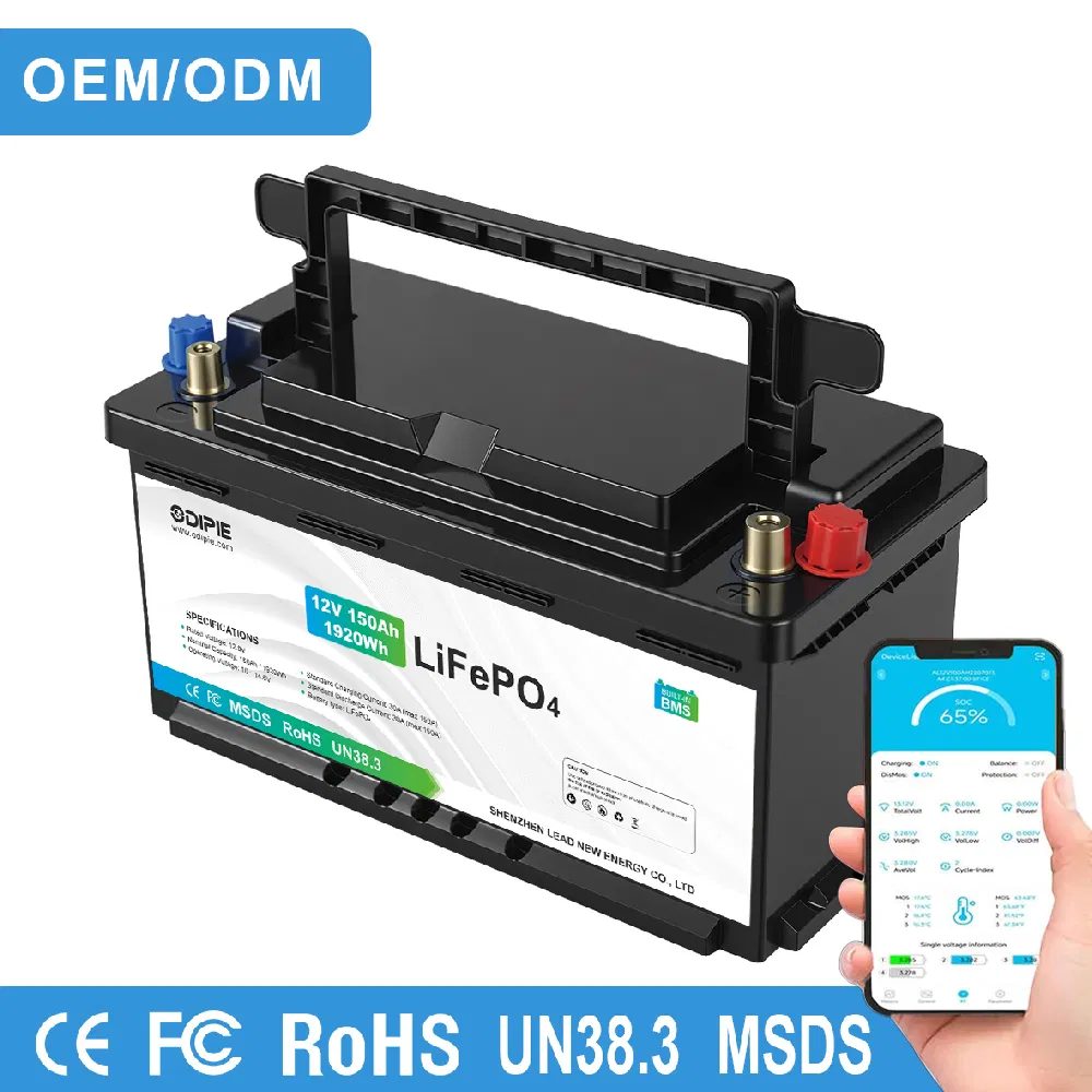 حزمة بطارية ليثيوم 60038 لحالة بلوتوث LiFePO4 معتمدة من CE بالجملة 12.8V 12V 150ah لمصنع OEM في الصين للبحرية وRV والطاقة الشمسية