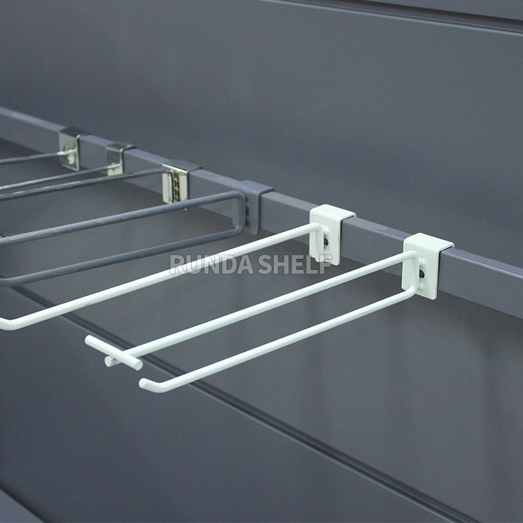 Supermarket & Convenience Store Display Hook with Square Tube Cross Beam Metal Shelf Organization