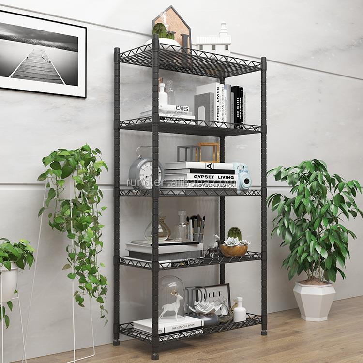 Single-Sided Display Wall Shelves Supermarket Kitchen Convenience Store Metal Standing Rack Stainless Steel Gondola Shelving