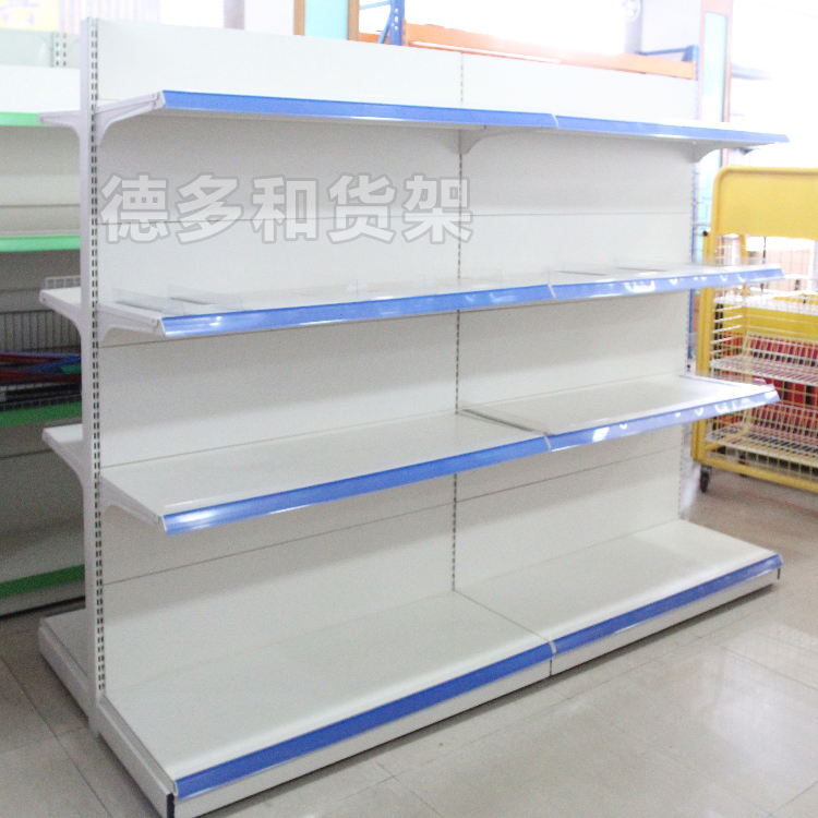 Light Duty White Metal Combination Shelves for Supermarket Grocery Display & Storage