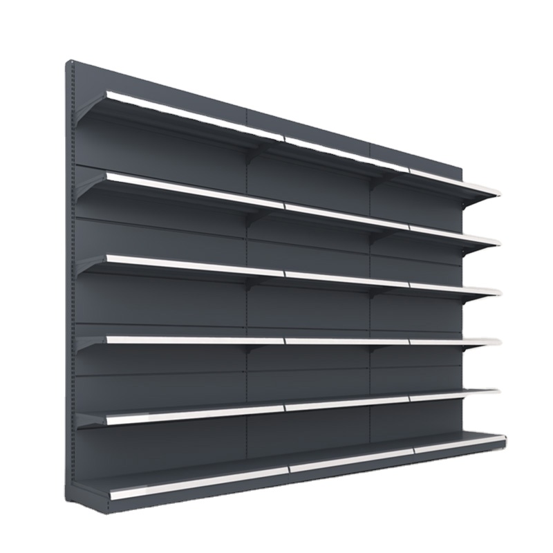 Heavy Duty Commercial Metal Shelving Single-Sided Light Duty Rack Gondola Display for Store Supermarket Storage Solution