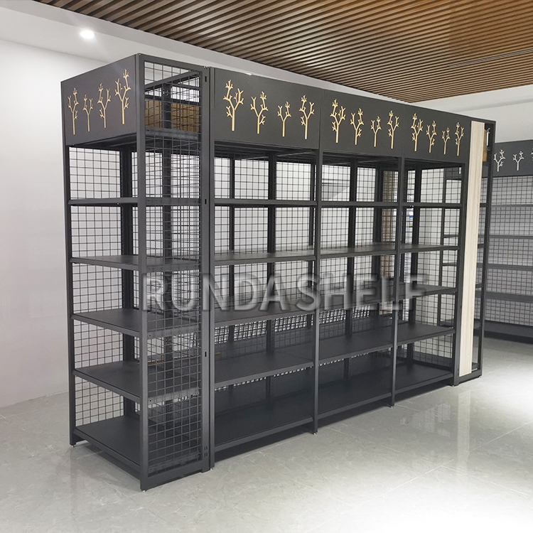 RD-40B Heavy Duty Double-Sided Wall Rack Factory-issued Black Supermarket Storage Durable Metallic Material Best Price
