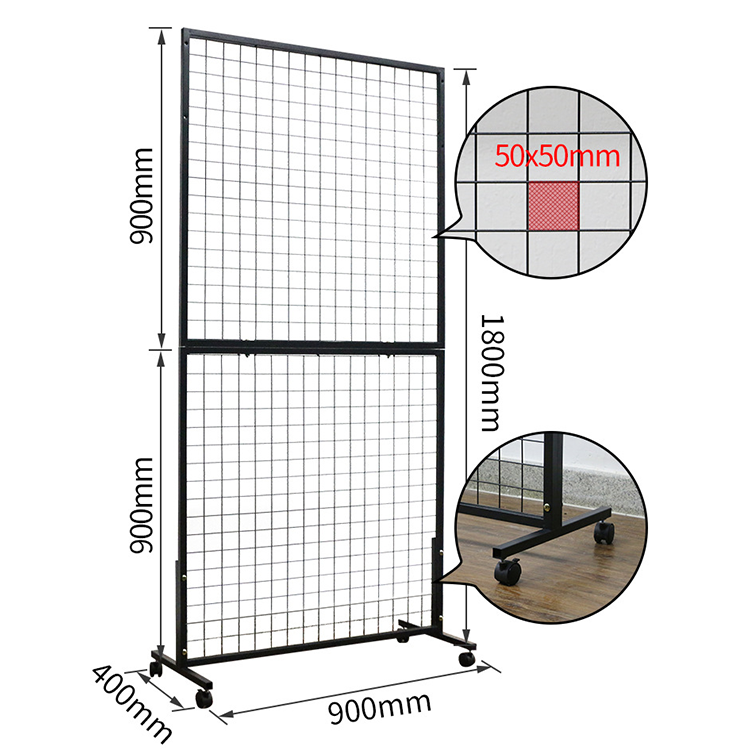 2'X6' Metal Gridwall Wire Mesh Grid Wall Panel with 3 Pieces Box