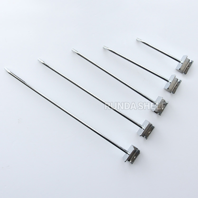 Industrial Metal Sling Hook Perforated Panel Plain Finish Plastic Hanging Display Hook Hardware Mining Pegboard Hooks