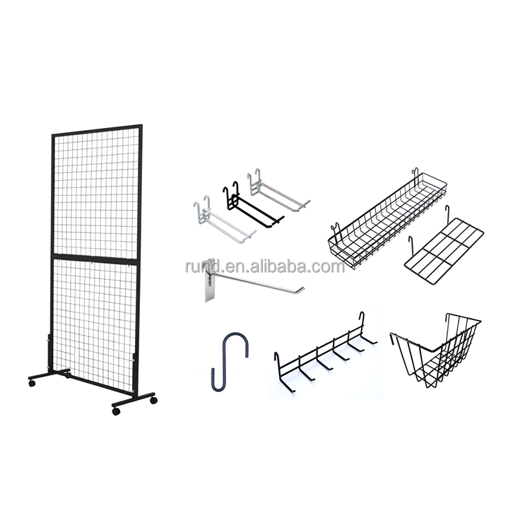 Hot Sale Wire Mesh Grid Panels Wall Hook Cheap Price Steel Display Stand for Stationery Stores and Shops