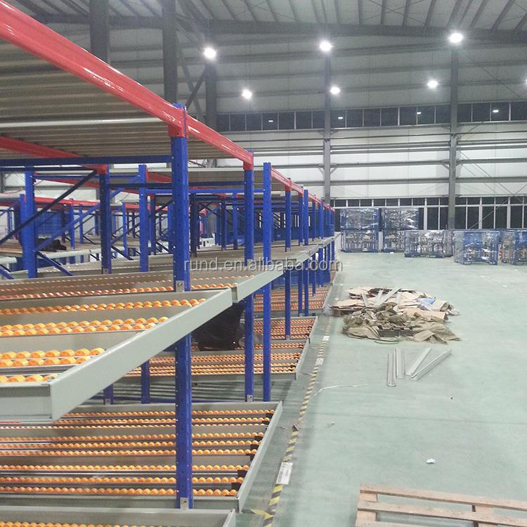 High Quality Corrosion Protected Iron Rolling Fluent Carton Storage Rack Fluent Shelf Display for Efficient Warehouse Stacking