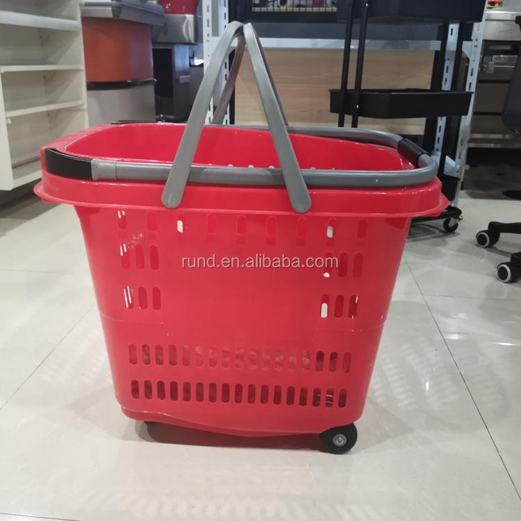 Single Pole Plastic  Shopping Basket  for Grocery and Retail Store