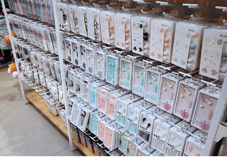 Supermarket & Convenience Store Display Hook with Square Tube Cross Beam Metal Shelf Organization