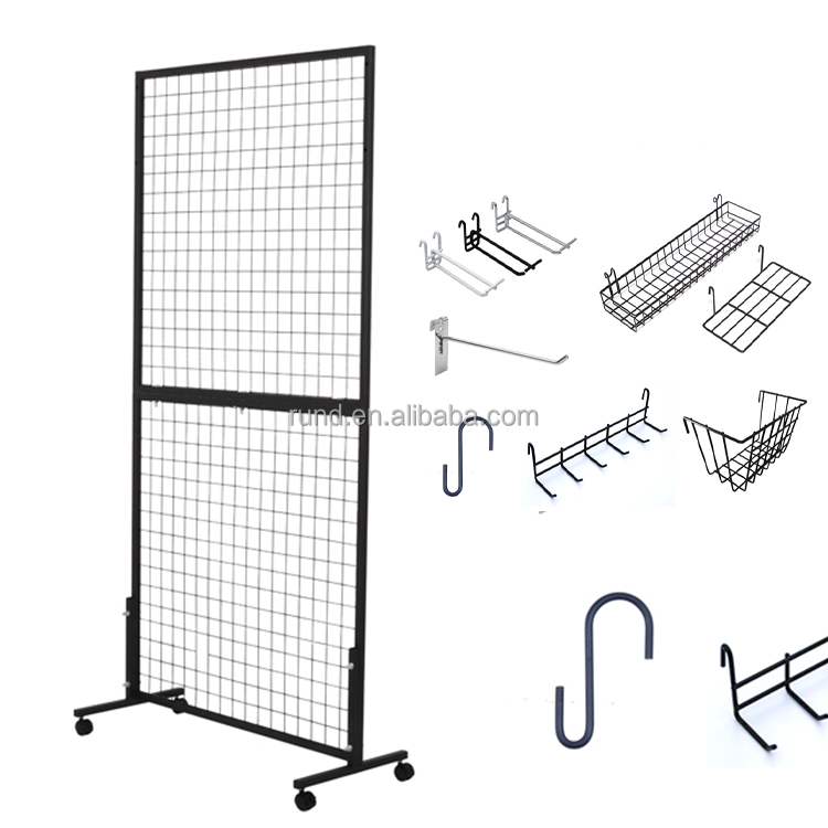 Hot Sale Wire Mesh Grid Panels Wall Hook Cheap Price Steel Display Stand for Stationery Stores and Shops