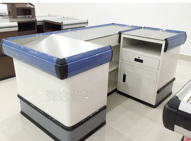 Supermarket Beautiful Check Out Cash Counter Table Shop Counter Design Modern Design Cash Counter