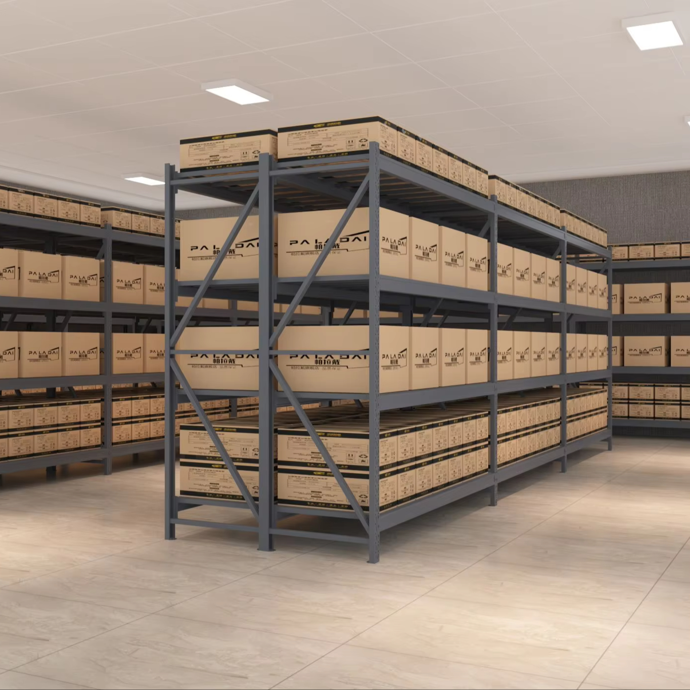 RD-33 High Quality 300KG Medium Duty Storage Rack Metal Warehouse Multi-Level Racking Cargo & Storage Equipment
