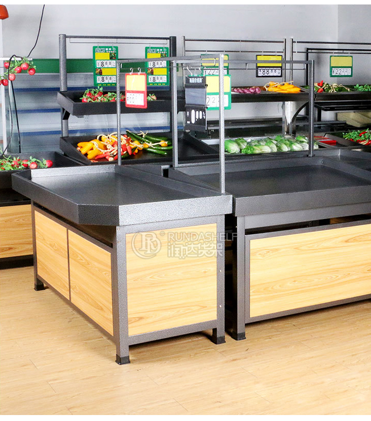 Heavy Duty Wooden Fruit Display Rack 60KG Metal and Plastic Supermarket Promotion Table According to Your Requirements