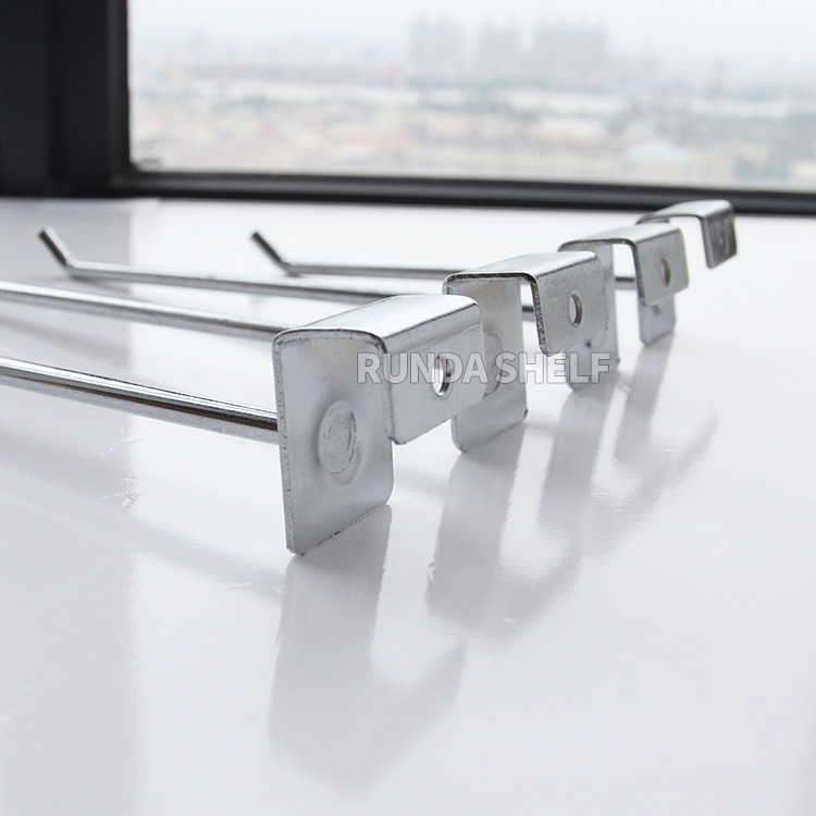 Industrial Metal Sling Hook Perforated Panel Plain Finish Plastic Hanging Display Hook Hardware Mining Pegboard Hooks