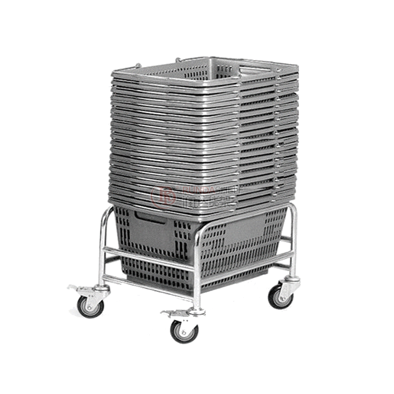 Supermarket Basket Seat Base Metal Basket Pushes the Base Pulley Supermarket Basket of Shopping Baskett