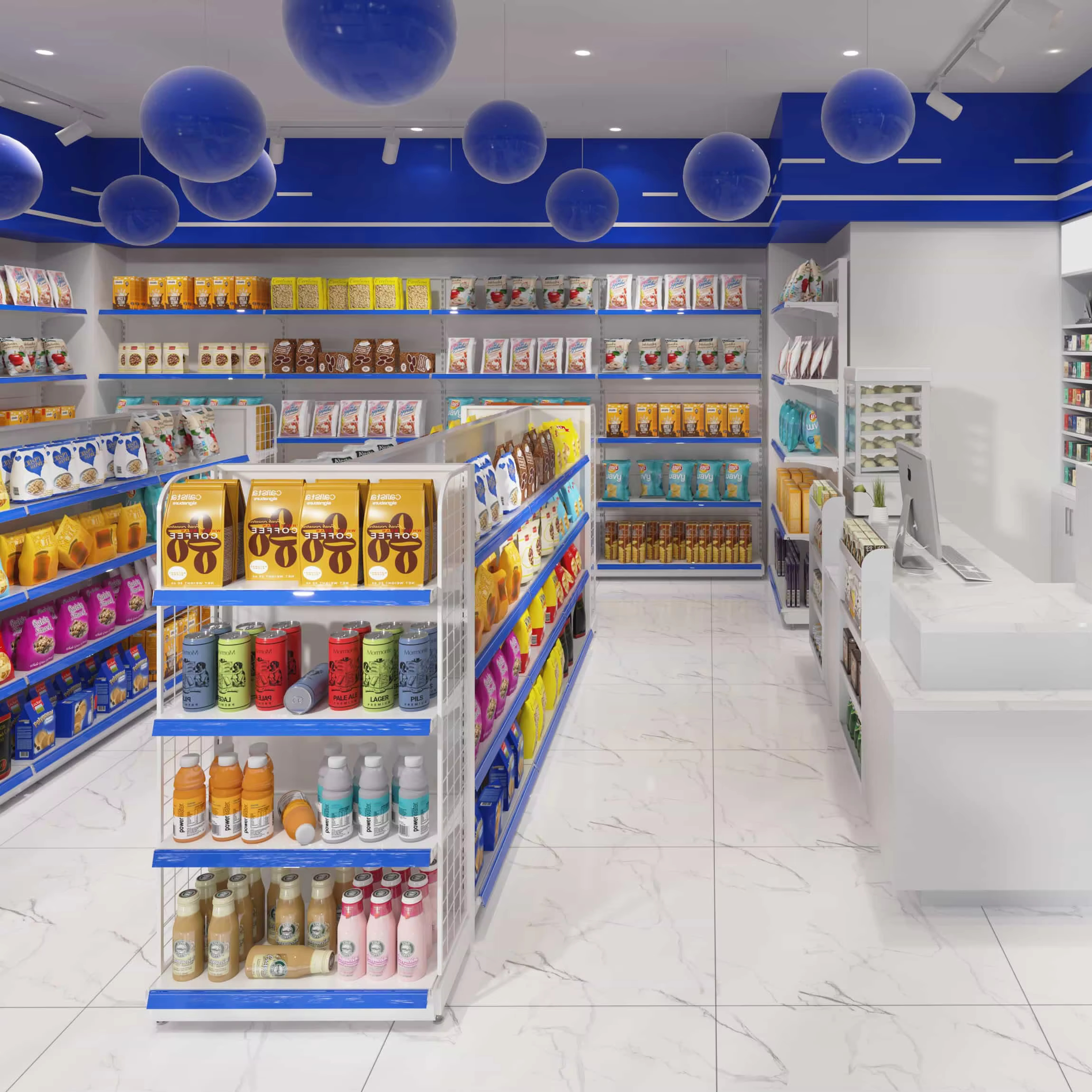Convenience Store Shelves, Snack Store Shelves, Supermarket Perforated Board Product Display Shelves