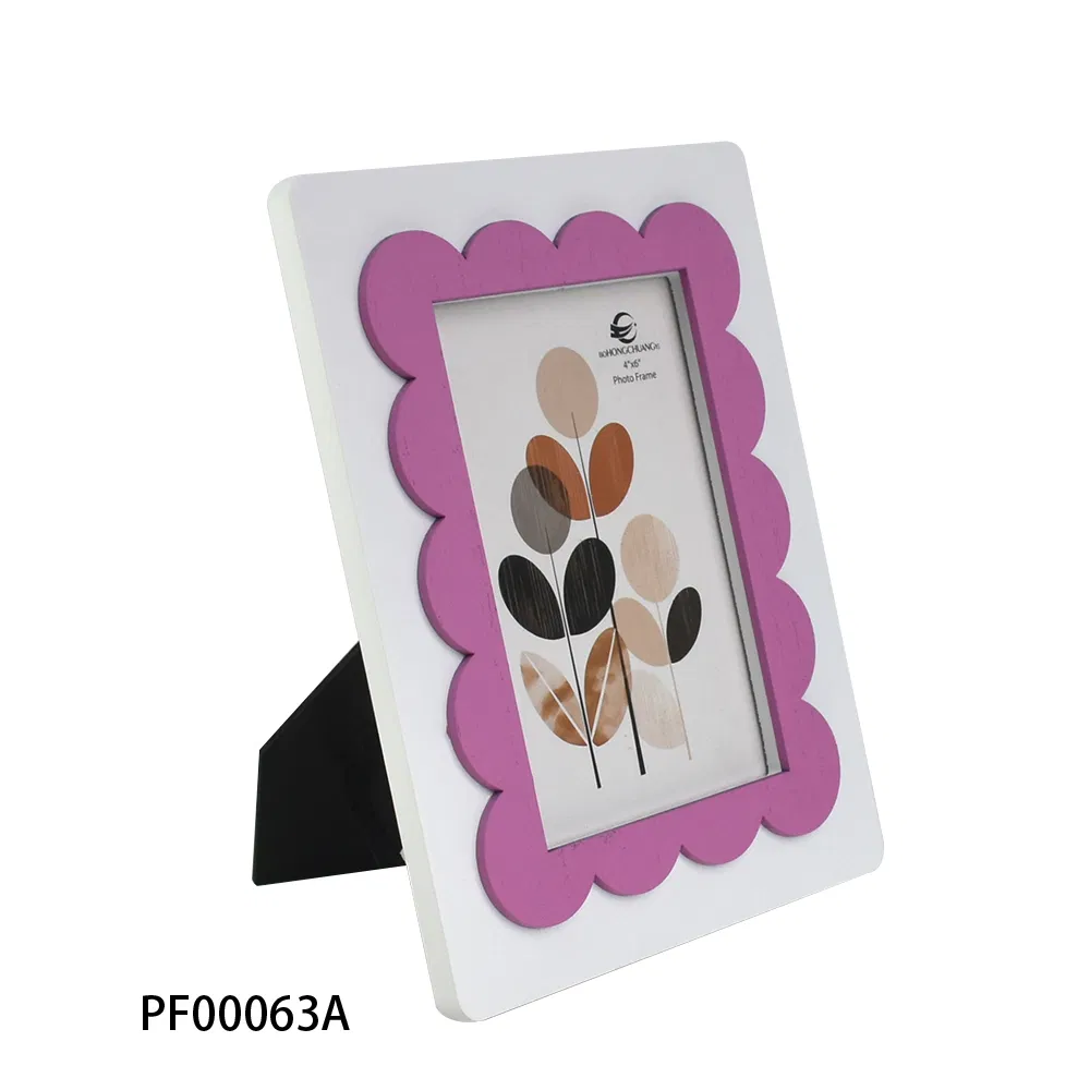 Customized Wooden Craft Photo Frame Freestanding Home Decoration Picture Frame Squiggle Wood Photo Frame