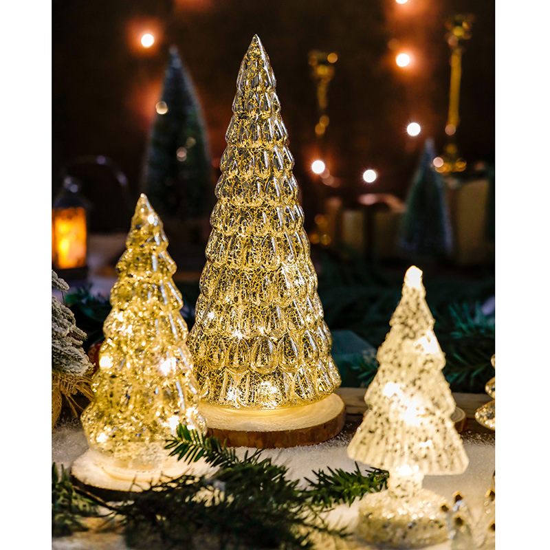Wholesale Price OEM Manufacturer Personalized Home Holiday Decors Gifts Crafts Custom Glass Blown Handmade Lighted Glowing Luminous Christmas Tree Factory