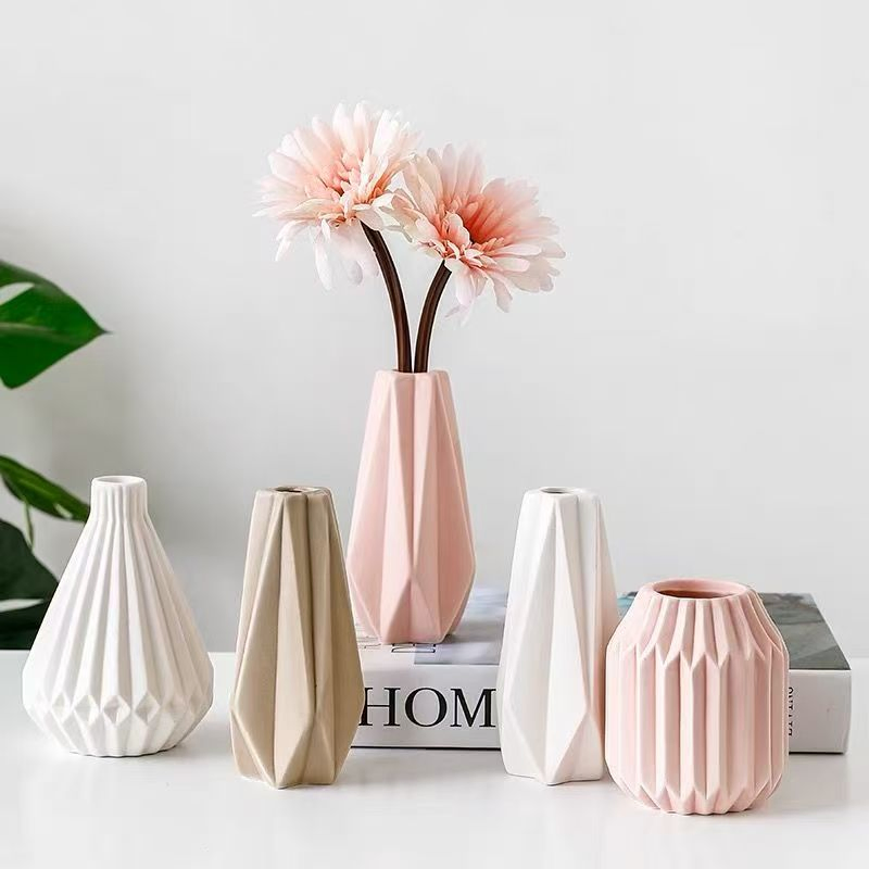 Ceramic Flower Vase Pottery White Decorative Promotion Gift