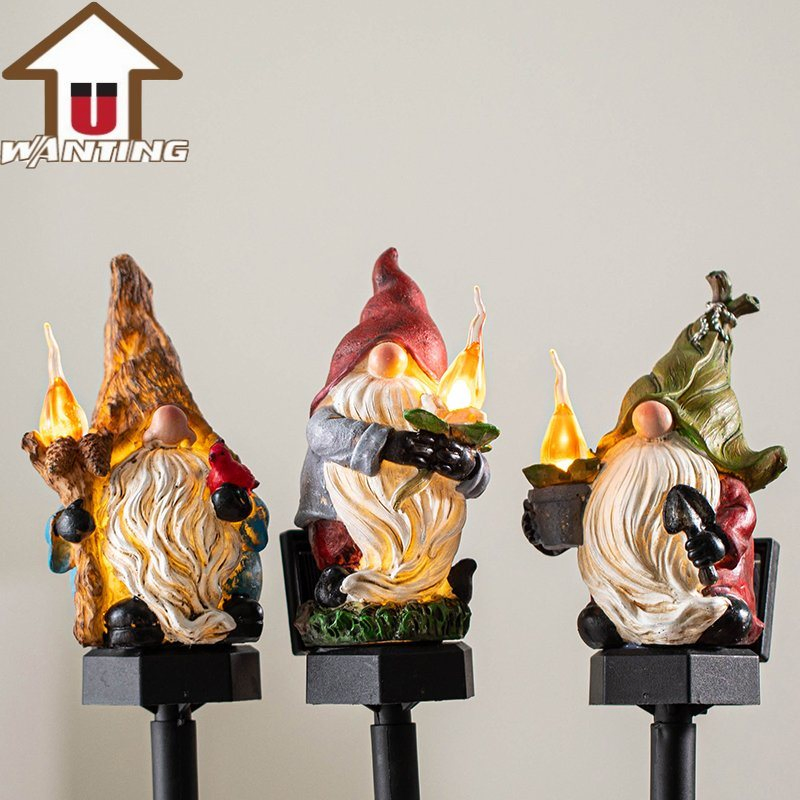 Custom Personalized Torch Dwarf Small Sculpture Resin Craft Home Decorative Light Gift
