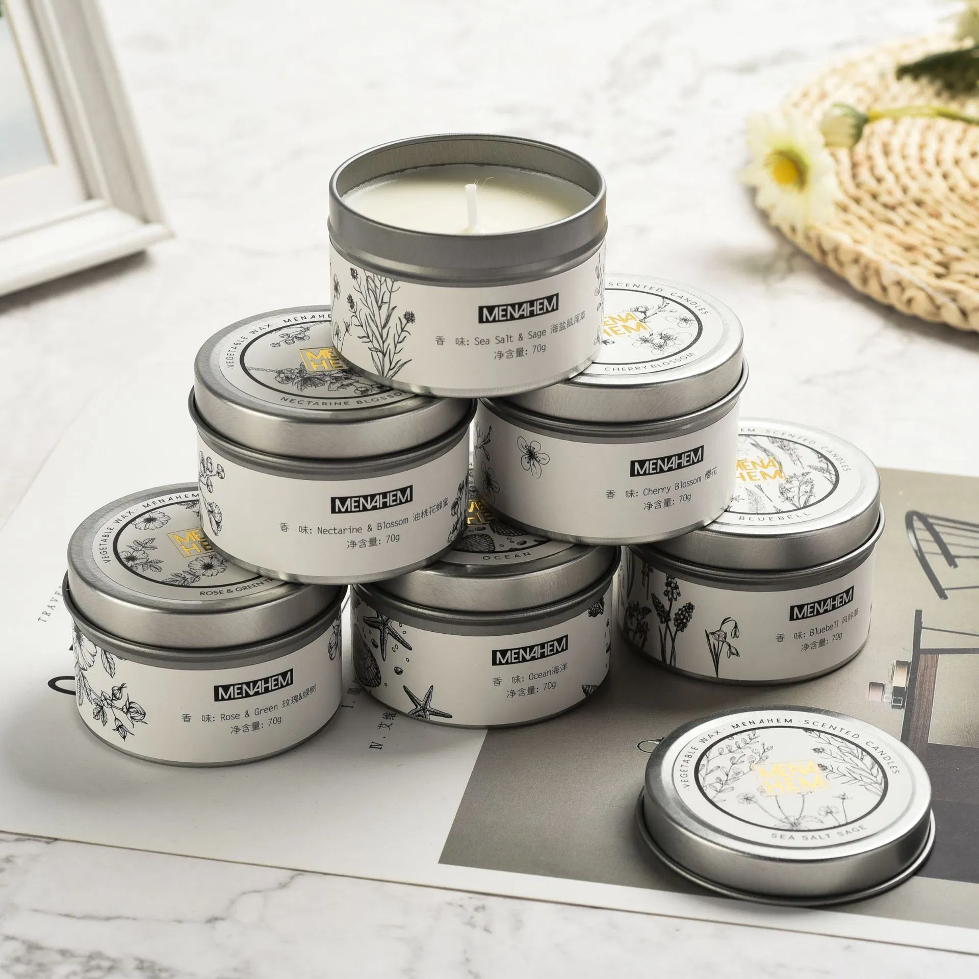 Artisan Scented Candles in Pillar Shape, Sample Available From Jiangsu