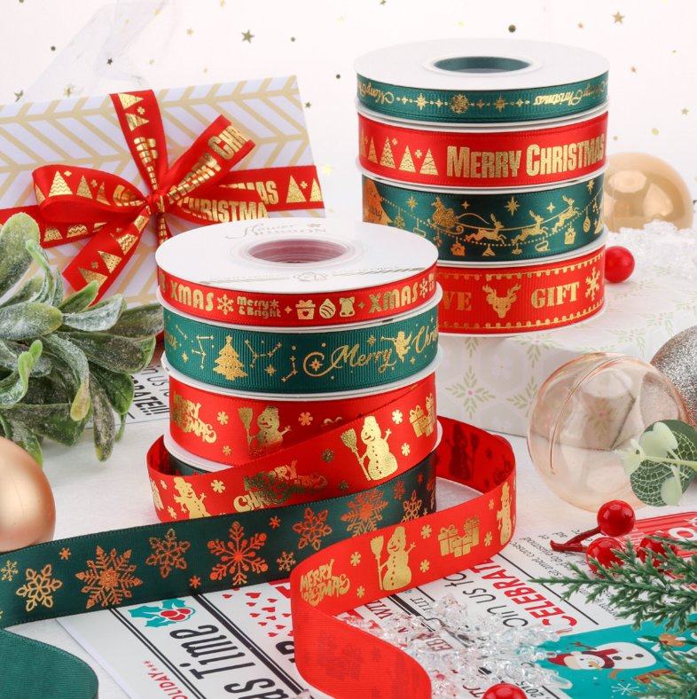 2025 Christmas Ribbon Flower Decorated Cake Bundle Christmas Gift Packaging, Handcrafted Bow Gilded Ribbon