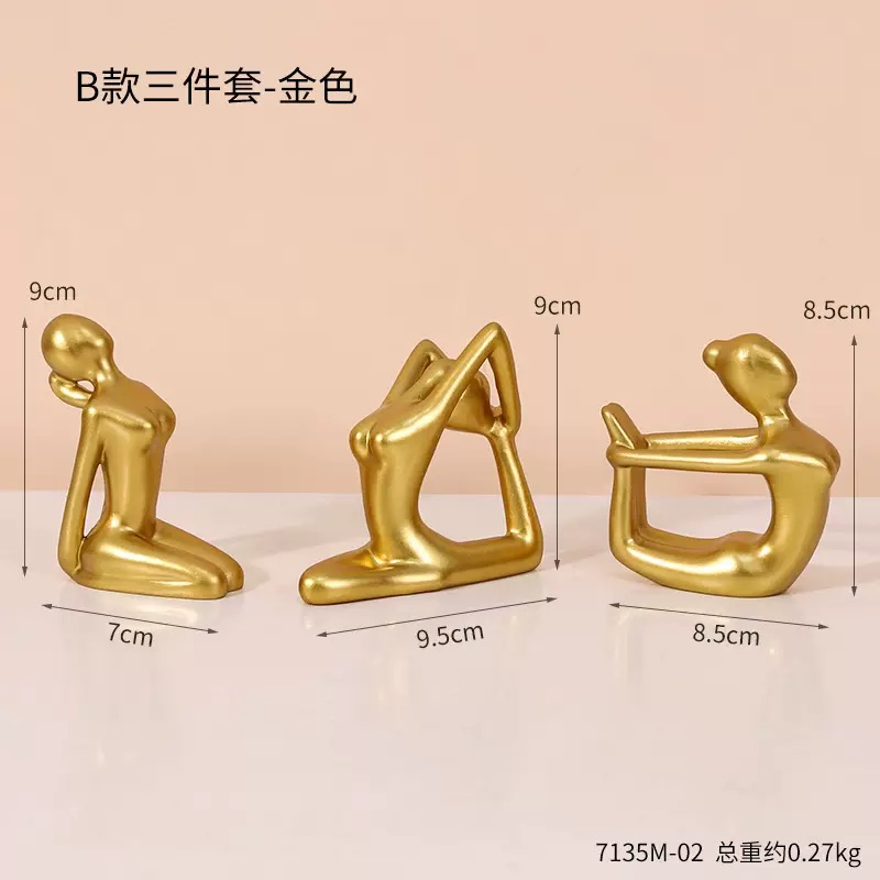 Guangdong Wholesale Custom Indoor Polyresin Poly Resin Figure Creative Nordic Abstract Yoga Girl Statue Vintage Art Sculpture Home Decor Craft for Decoration