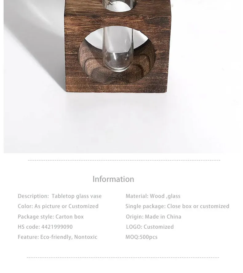 Tabletop Craft Wood Frame Vase